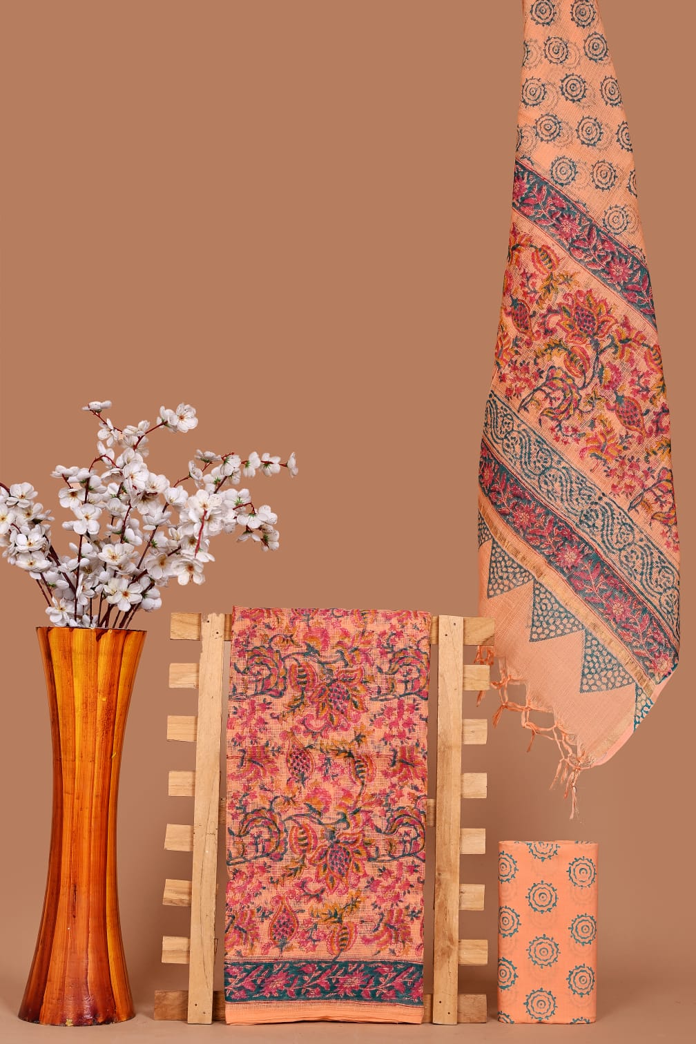 New Hand Block Printed Kota Cotton Dress Material Set