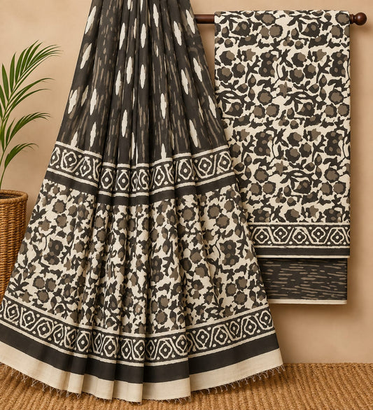 Hand Block Print Pure Cotton Suit Set with Cotton Dupatta 5