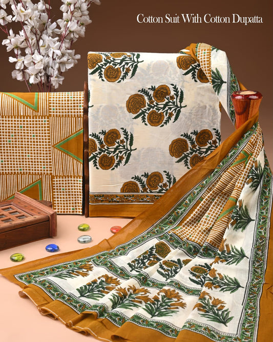Sanganeri Hand Block Printed Cotton Suit Set 11