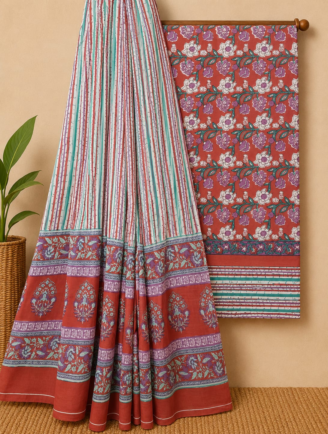Sanganeri Hand Block Printed Cotton Suit Set 11