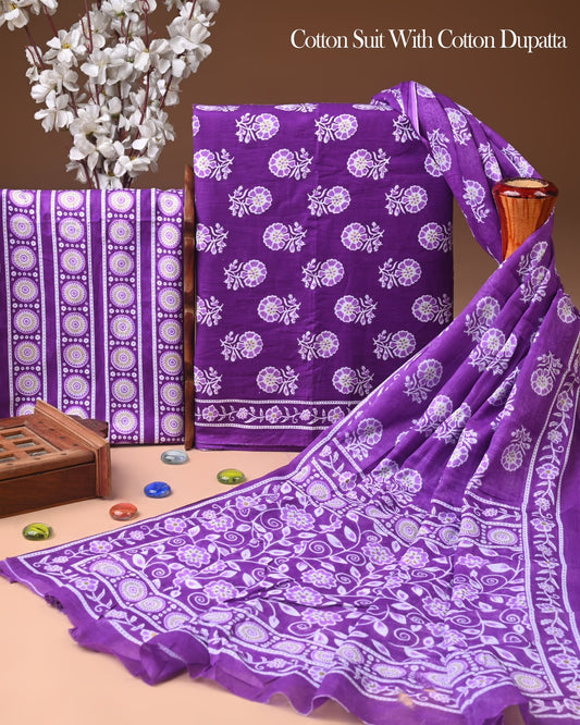 Premium Pure Cotton Suit With Mulmul Dupatta 1