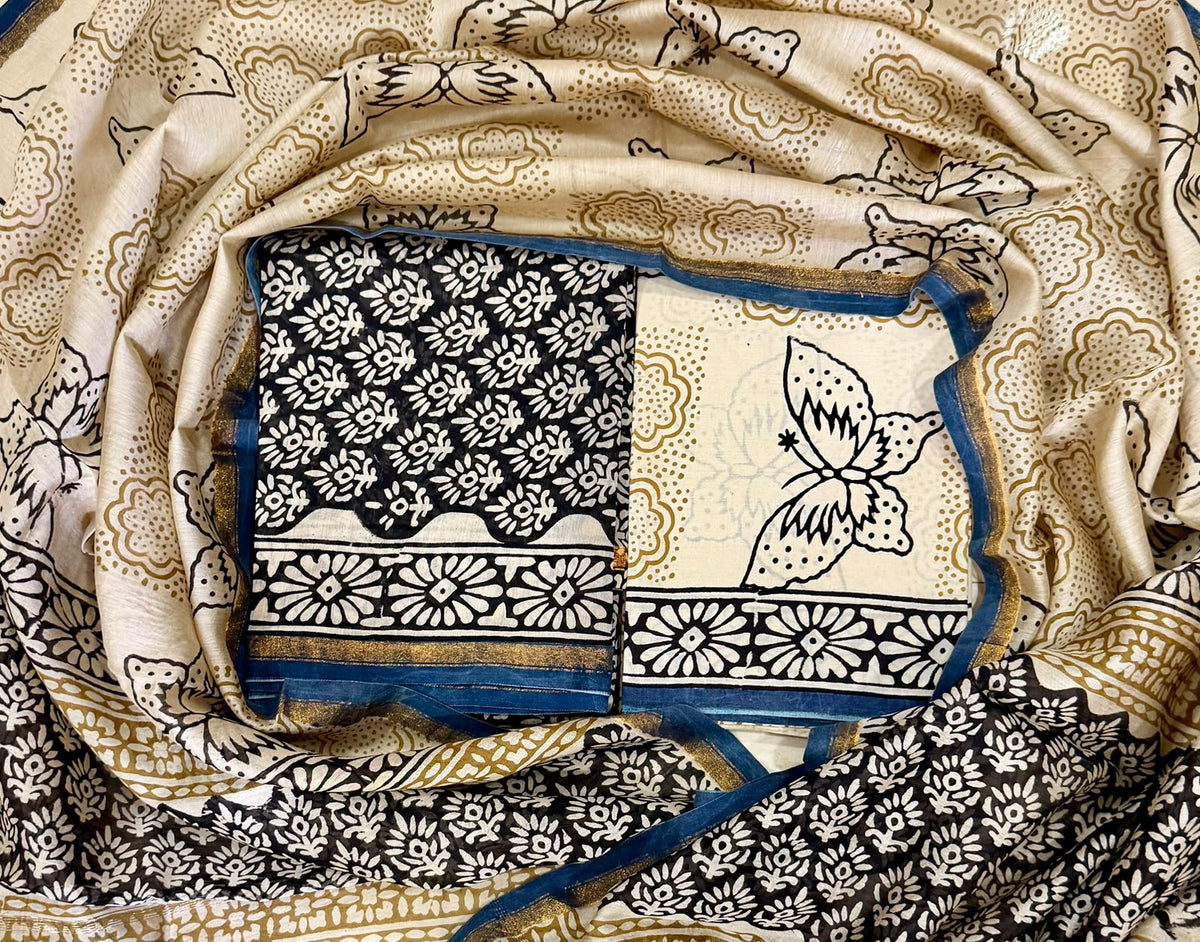 Pure Chanderi Silk Suit - A Blend Of Tradition & Grace