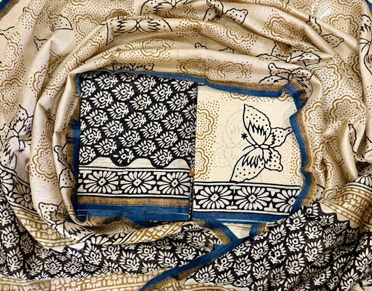 Pure Chanderi Silk Suit - A Blend Of Tradition & Grace