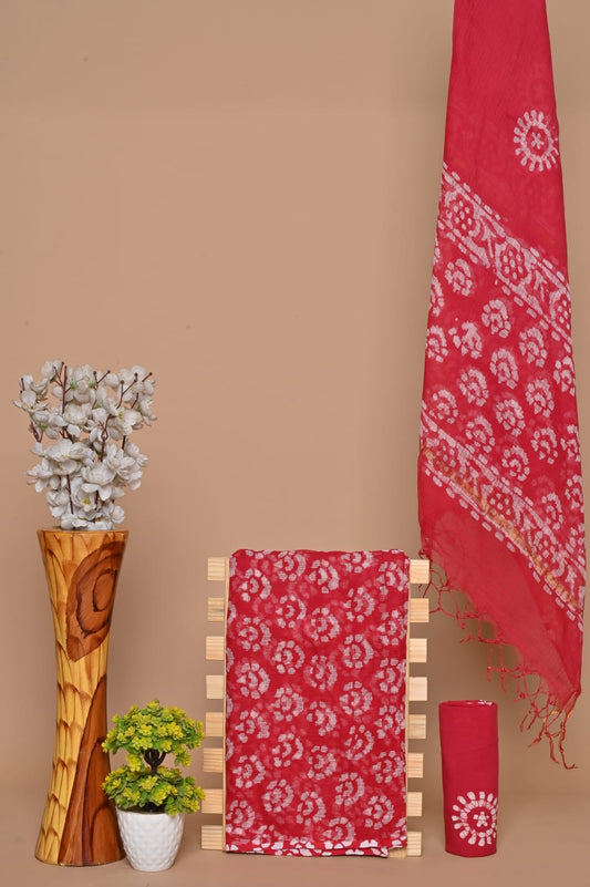 New Hand Block Printed Kota Cotton Dress Material Set