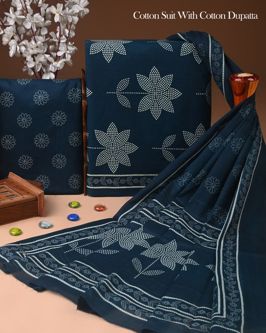 Ethnic Hand Block Printed Cotton Suit with Comfortable Cotton Dupatta 63