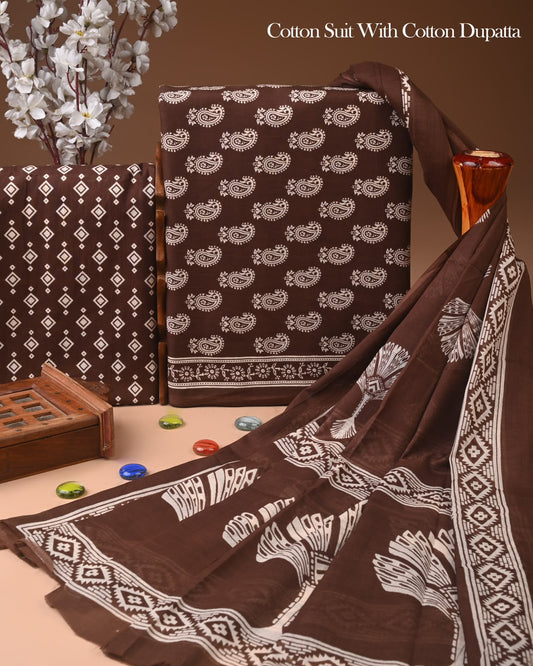 Exclusive Hand Block Print Cotton Suit Set 45