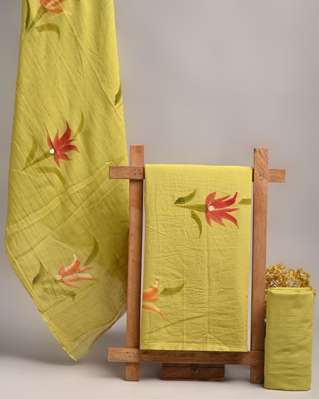 Premium Hand Block Printed Cotton Suit With Mulmul Dupatta