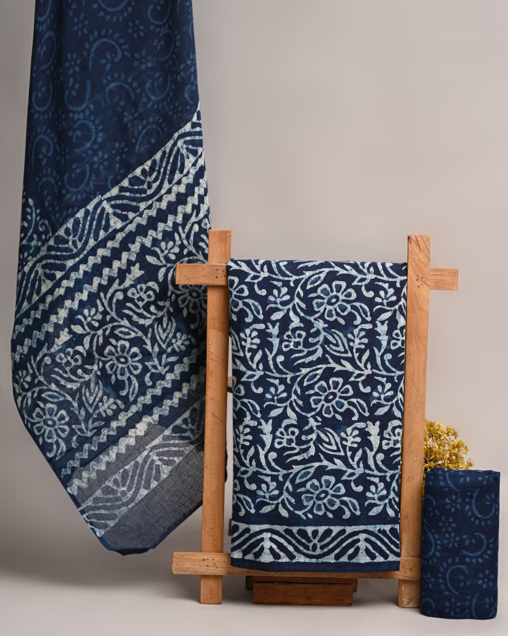 Hand Block Printed Soft Cotton Suit Set With Mulmul Dupatta 38