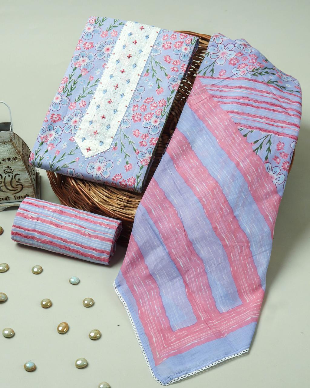 Premium Purple Cotton Suit With Gota Patti Work (5)