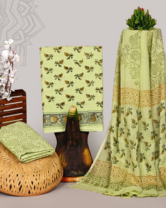 Exclusive Soft Cotton Suit Set With Mulmul Dupatta 87