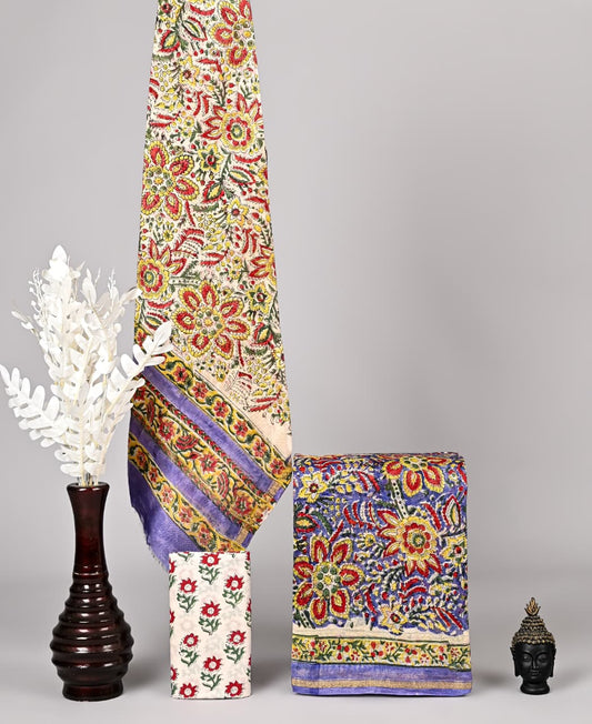 Premium Hand Block Printed Chanedri Silk Suit