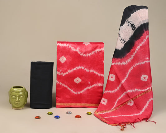 Exclusive Hand Block Print Chanderi Silk Suit Set