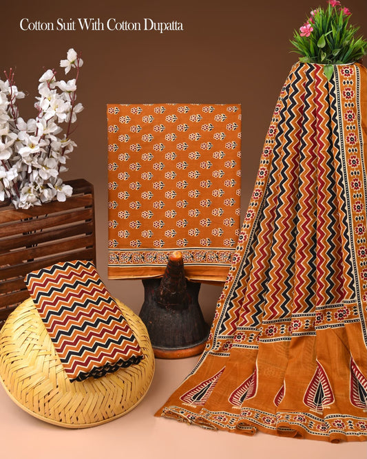 Exclusive Hand Block Print Cotton Suit Set