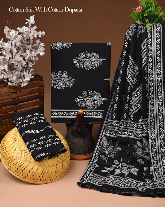 Organic Cotton Suit with Mulmul Dupatta