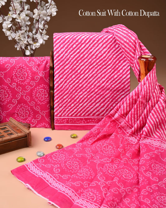 Hand Block Print Pure Cotton Suit Set with Cotton Dupatta 37