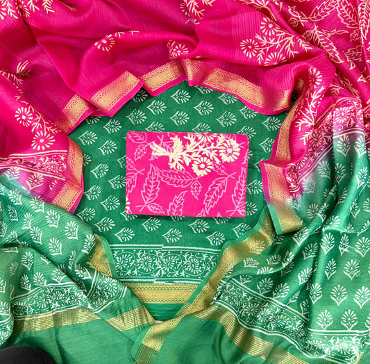 Luxury Maheshwari Silk Suit Set
