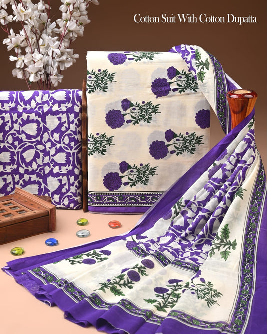 Exclusive Cotton Suit Set With Mulmul Dupatta 17