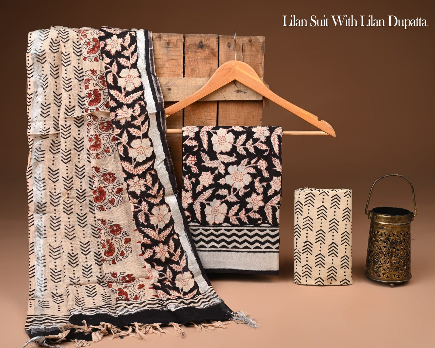 New Hand Block Printed Lilen Suit Set