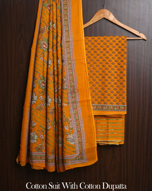 Organic Cotton Suit with Mulmul Dupatta