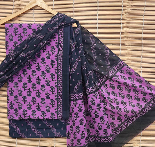 Organic Cotton Suit With Mulmul Dupatta