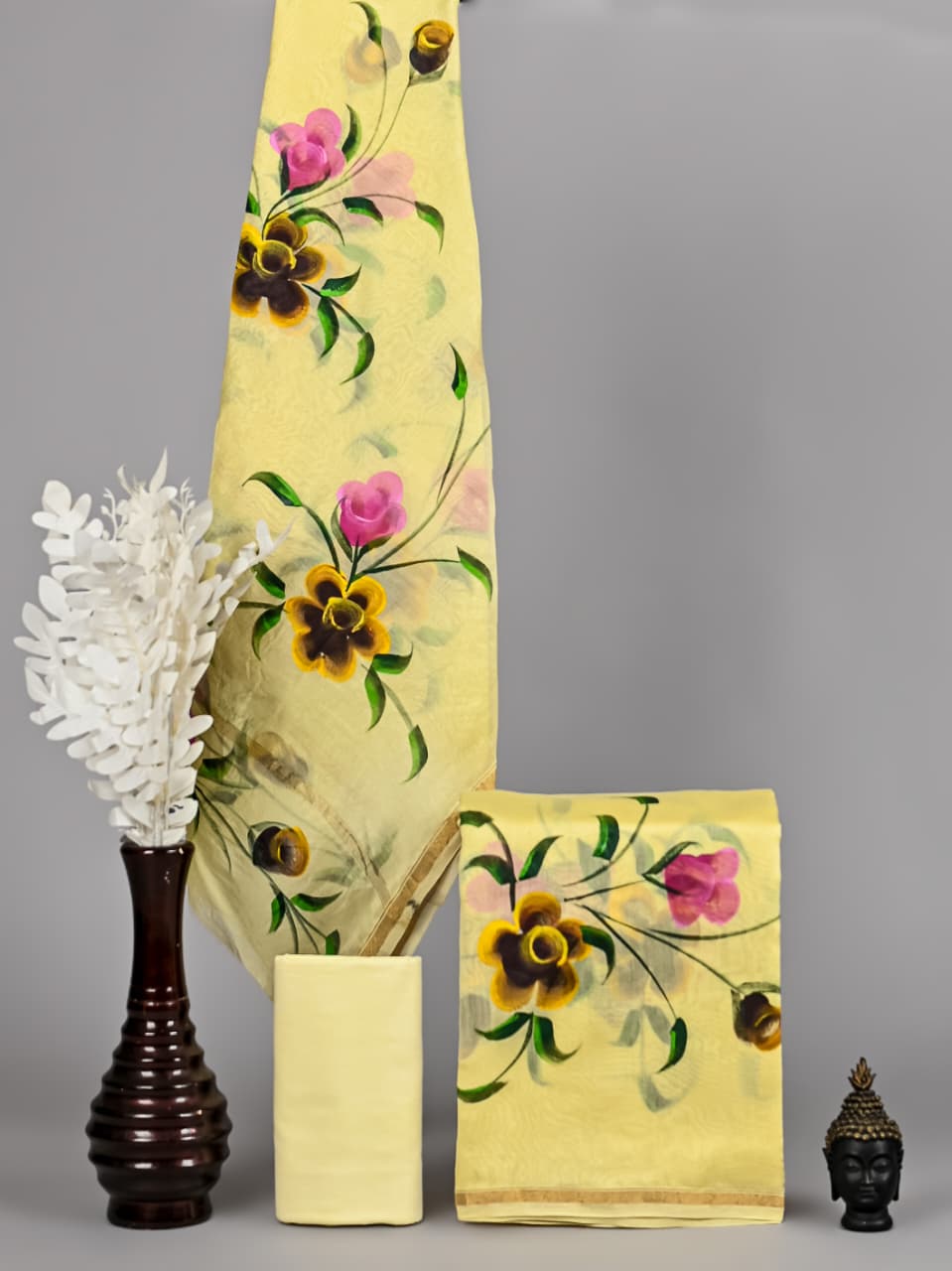 Sanganeri Prints Chanderi Silk Suit Set