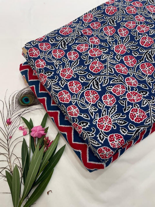 Exclusive Floral Print Cotton Combo Suit Set (6)