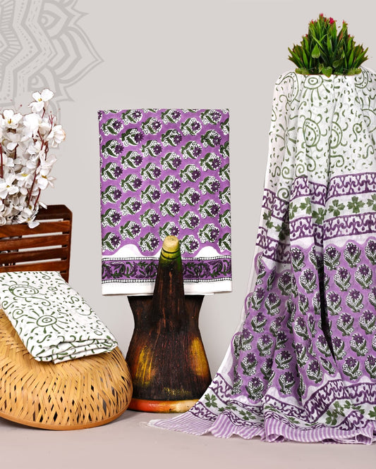 Bagru Hand Blcok Print Cotton Suit with Cotton Dupatta