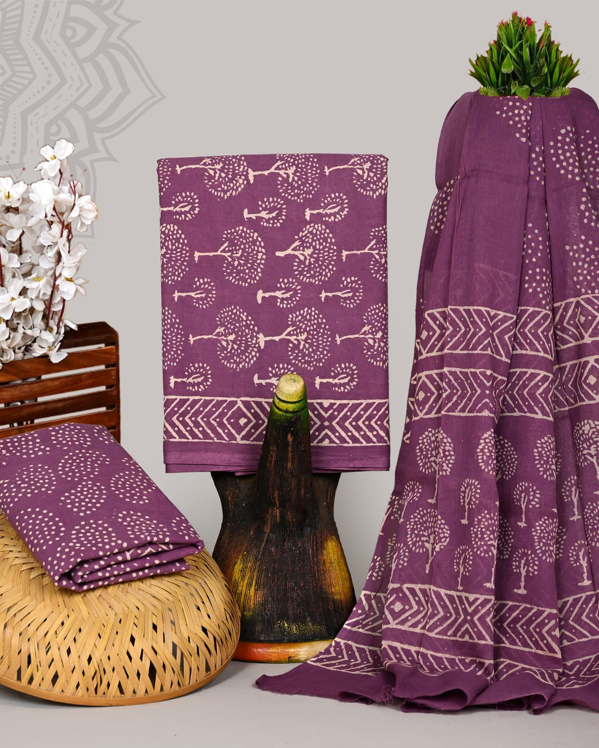 Exclusive Hand Block Print Organic Cotton Suit Set 81