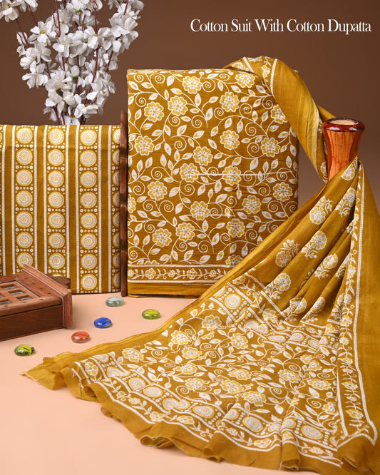 Authentic Jaipur Block Print Cotton Suit with Cotton Dupatta 7