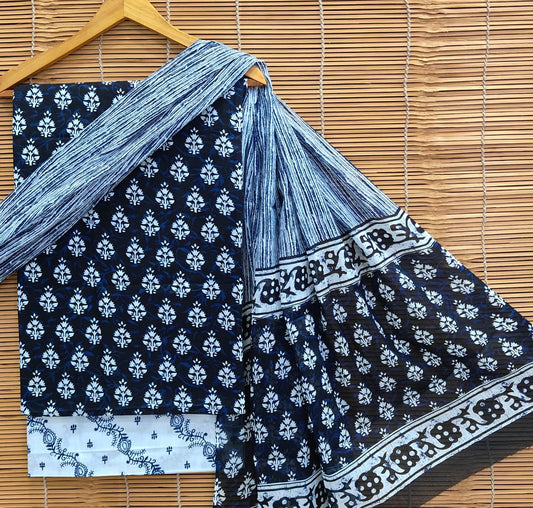 Exclusive Soft Cotton Suit Set With Mulmul Dupatta